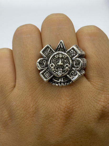 Anillo Calendario Azteca Repujado Plata 925 — Taxco — foto 6
