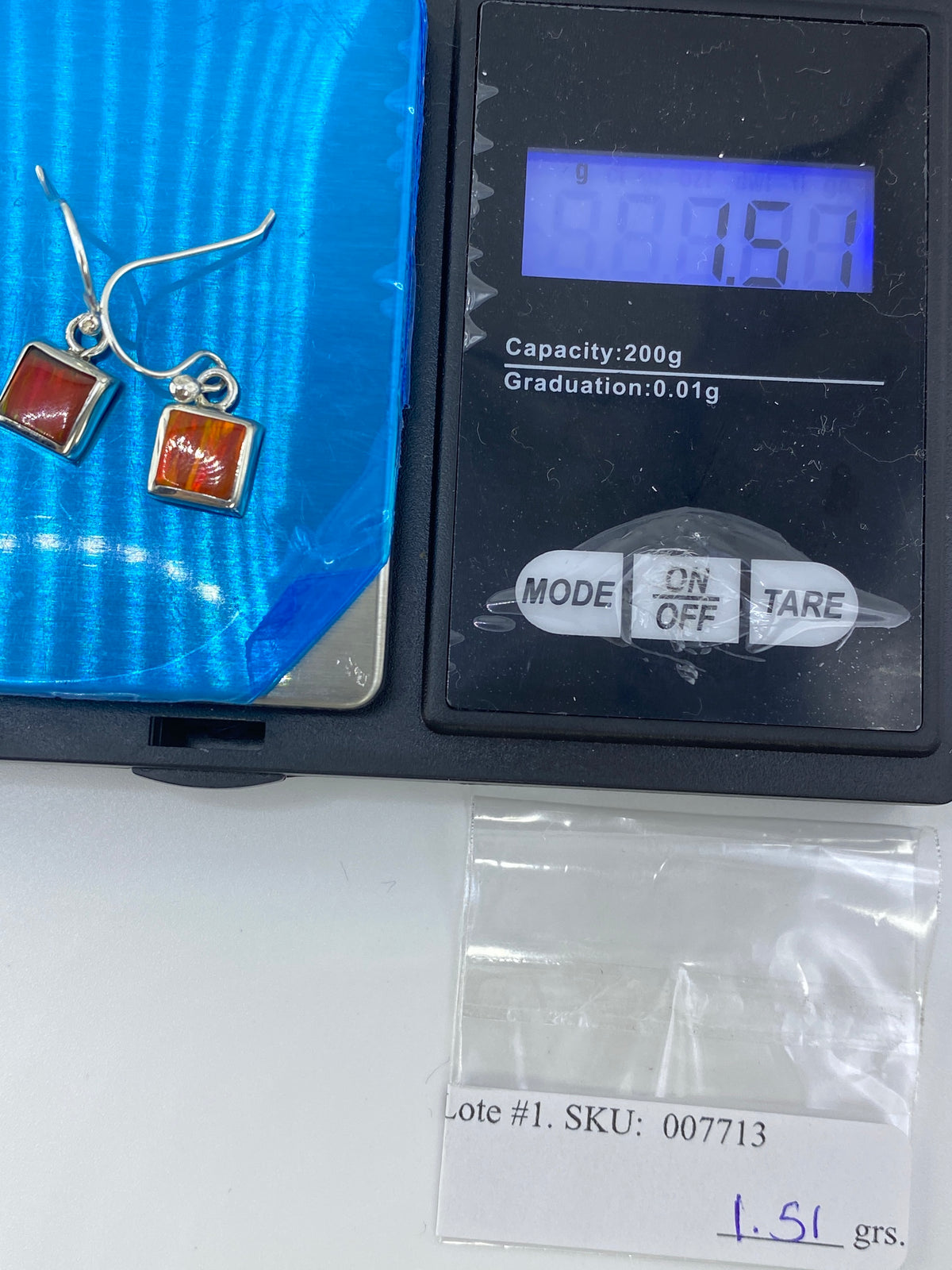 Aretes de Plata con Ópalo de Fuego Naranja — Taxco 950 — foto 6