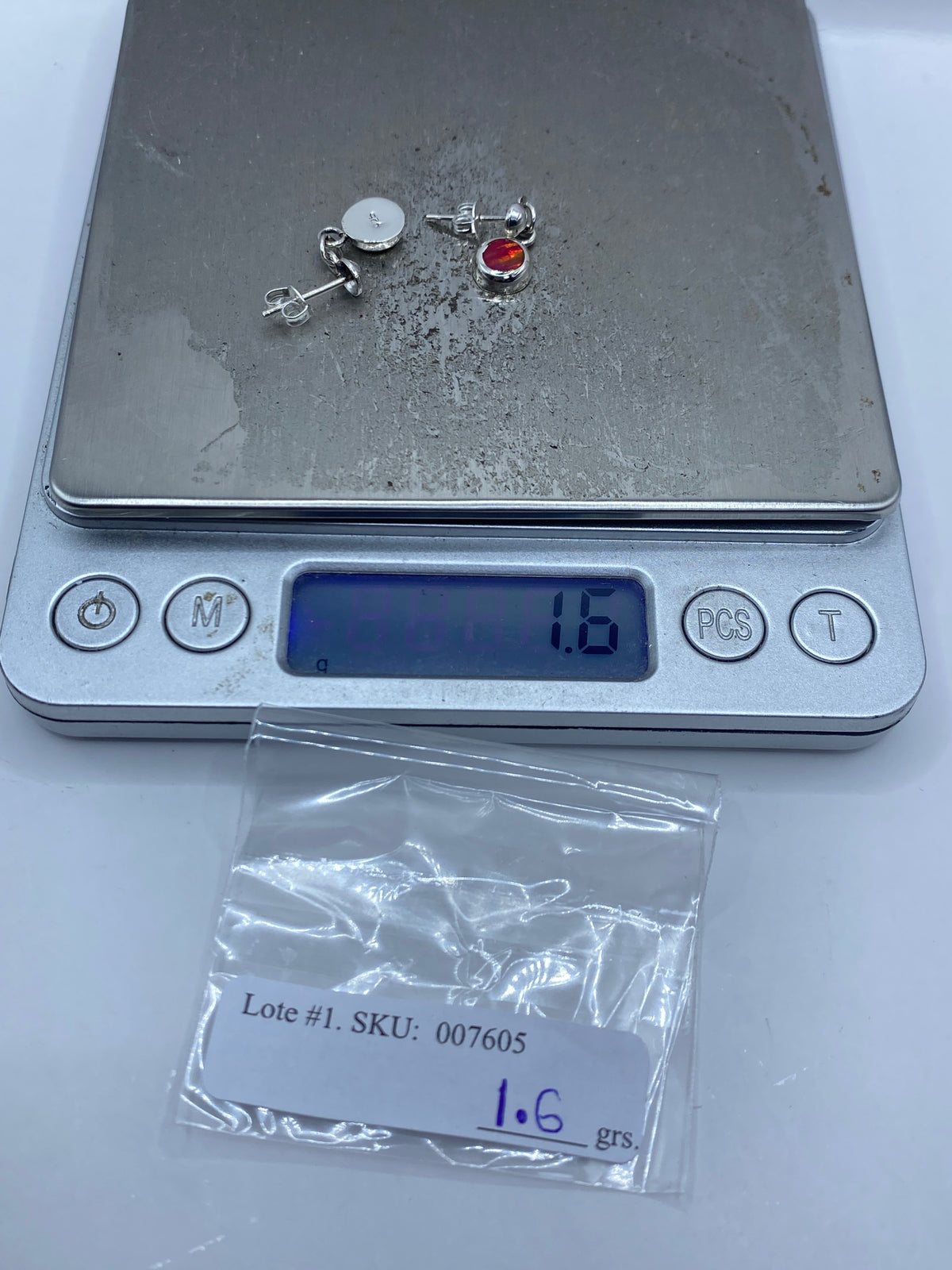 Aretes de Plata con Ópalo de Fuego Rosa — Taxco 925 — foto 6