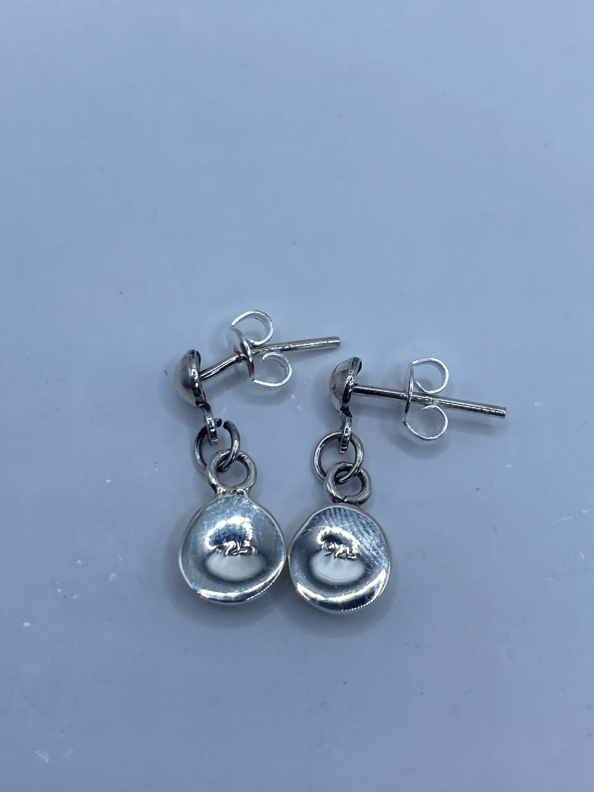 Aretes de Plata con Ópalo de Fuego Azul — Taxco 925 — foto 5