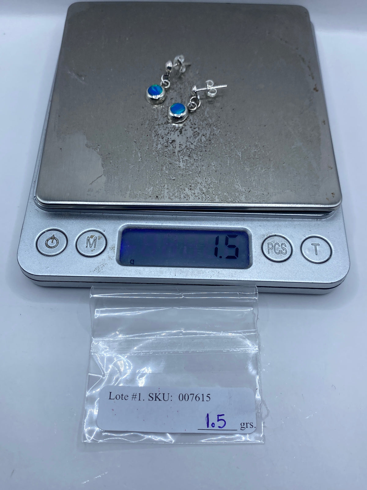 Aretes de Plata con Ópalo de Fuego Azul — Taxco 925 — foto 6