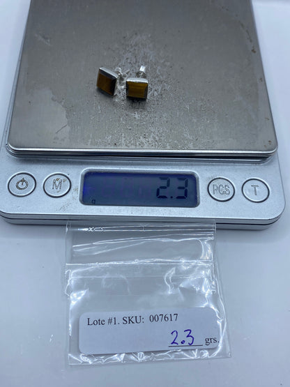 Aretes de Plata con Ojo de Tigre Café — Taxco 950 — foto 6