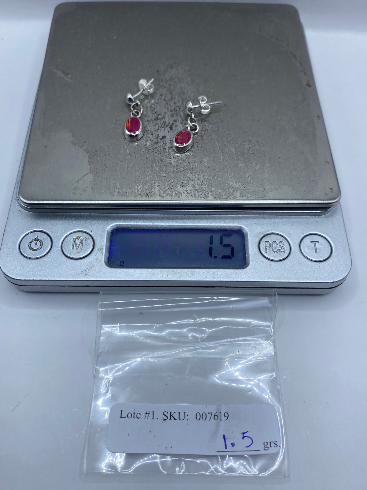 Aretes de Plata con Ópalo de Fuego Rosa — Taxco 925 — foto 6