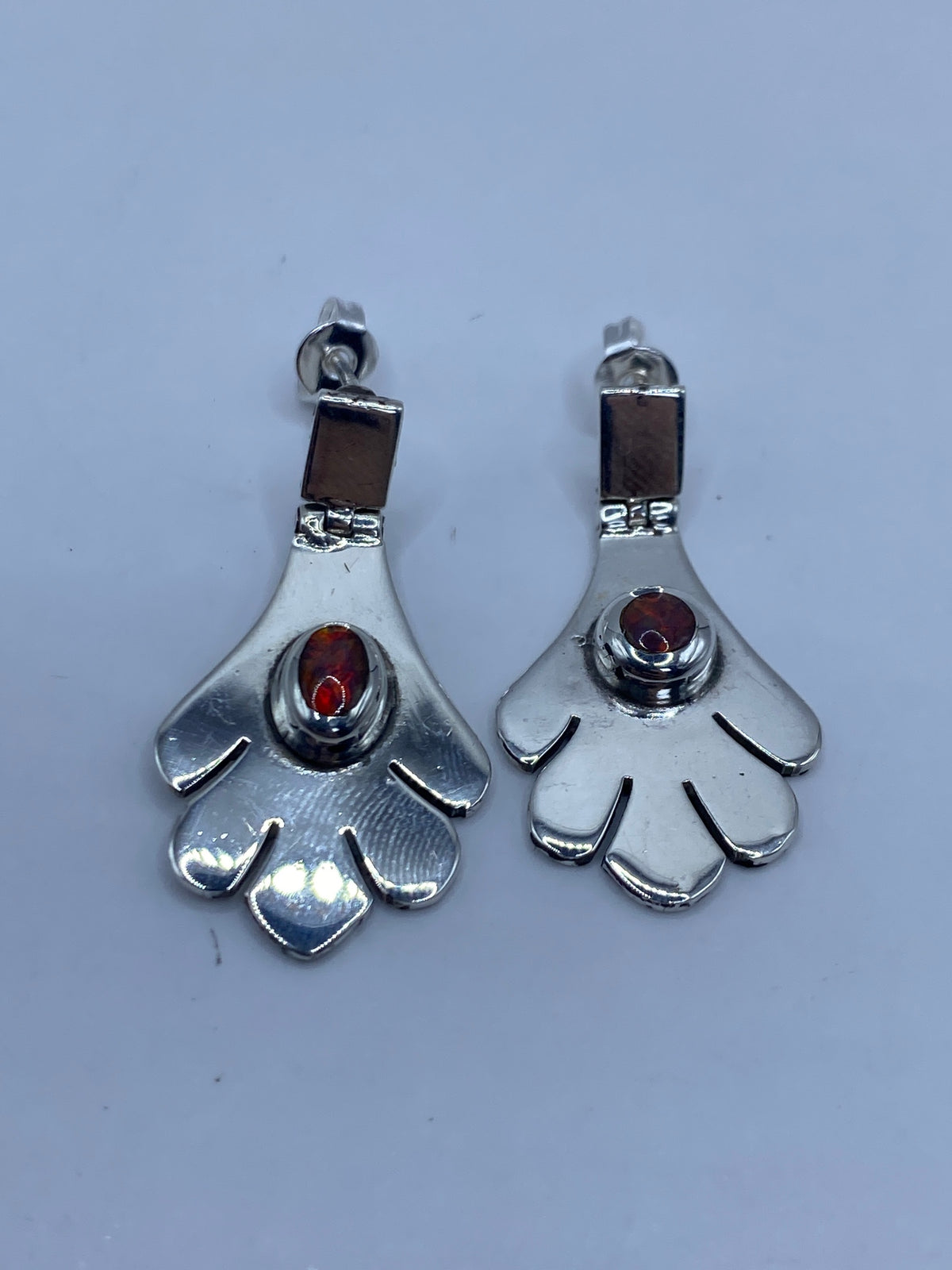 Aretes Plata Ópalo de Fuego Floral — Taxco 925 — foto 5