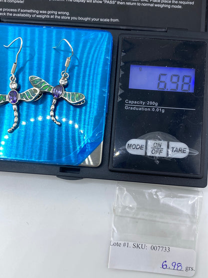 Aretes de Plata Libélula con Ópalo de Fuego y Circonia — Taxco 950 — foto 6