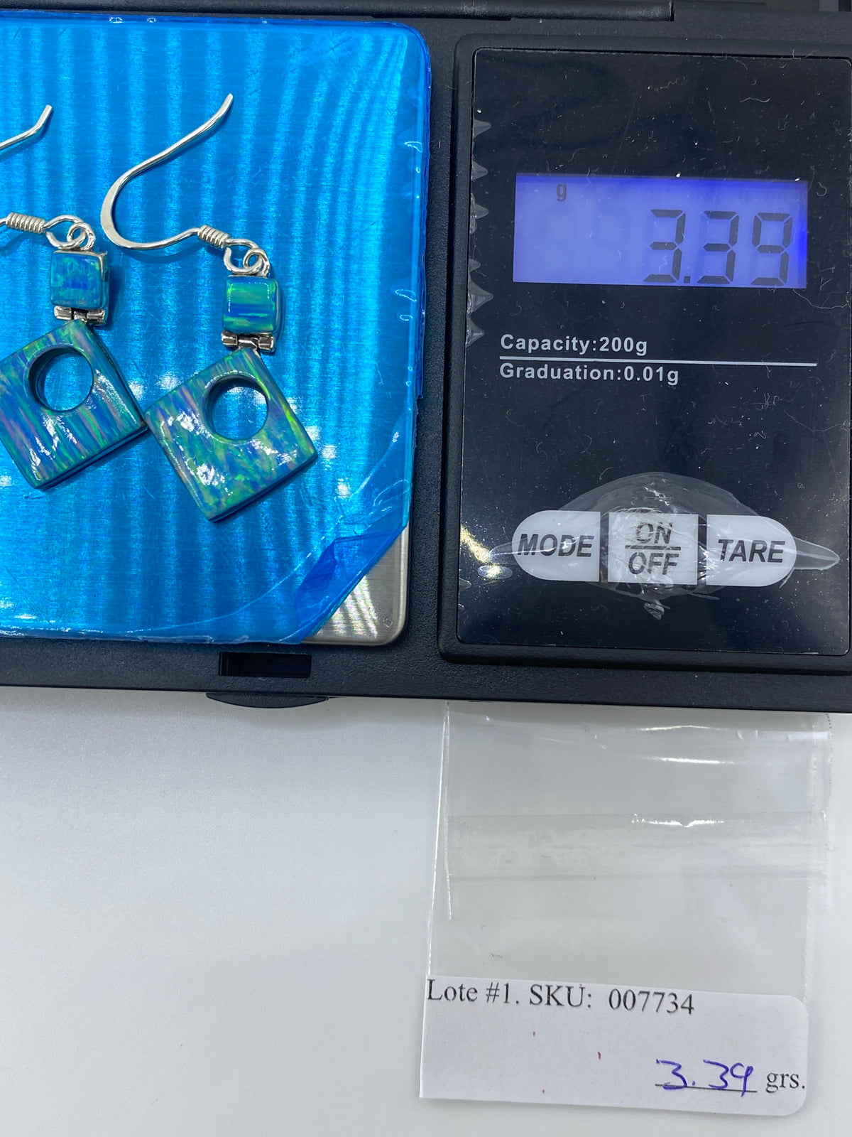 Aretes de Plata Opalo de Fuego Verde — Taxco 950 — foto 6