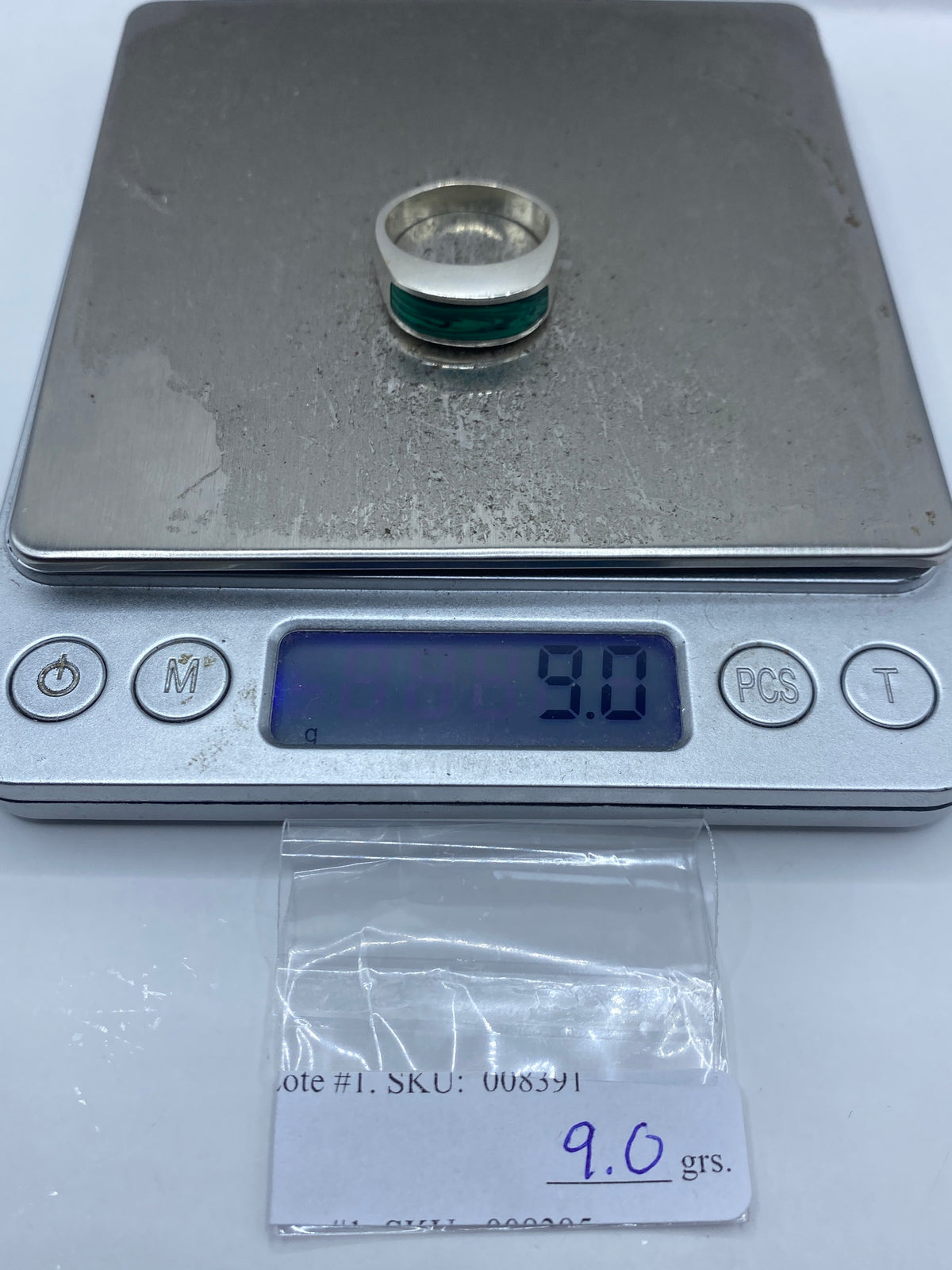 Anillo de Plata 925 con Malaquita Verde — Taxco — foto 7