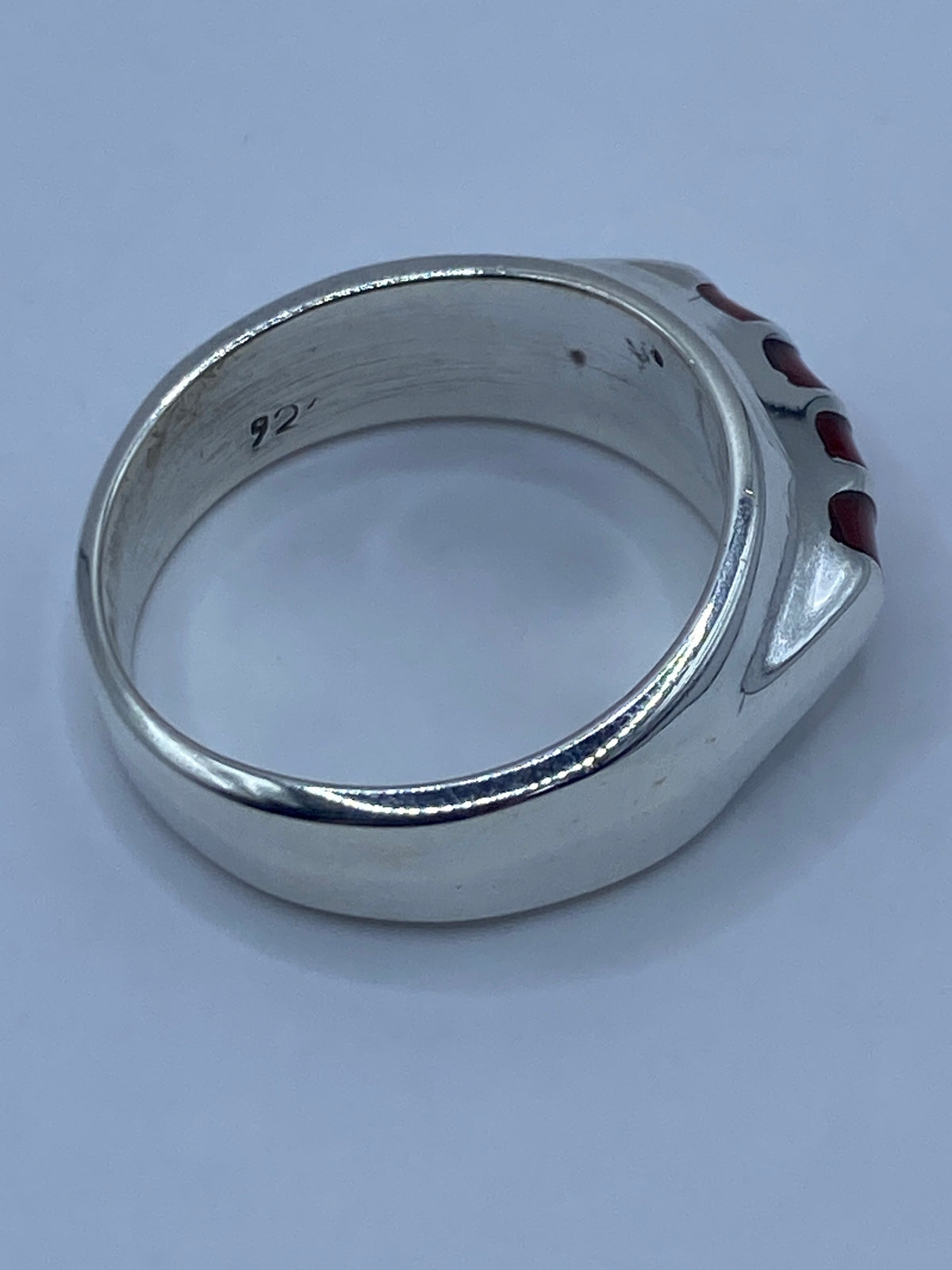 Anillo de Plata con Coral Rojo — Taxco 925 — foto 5
