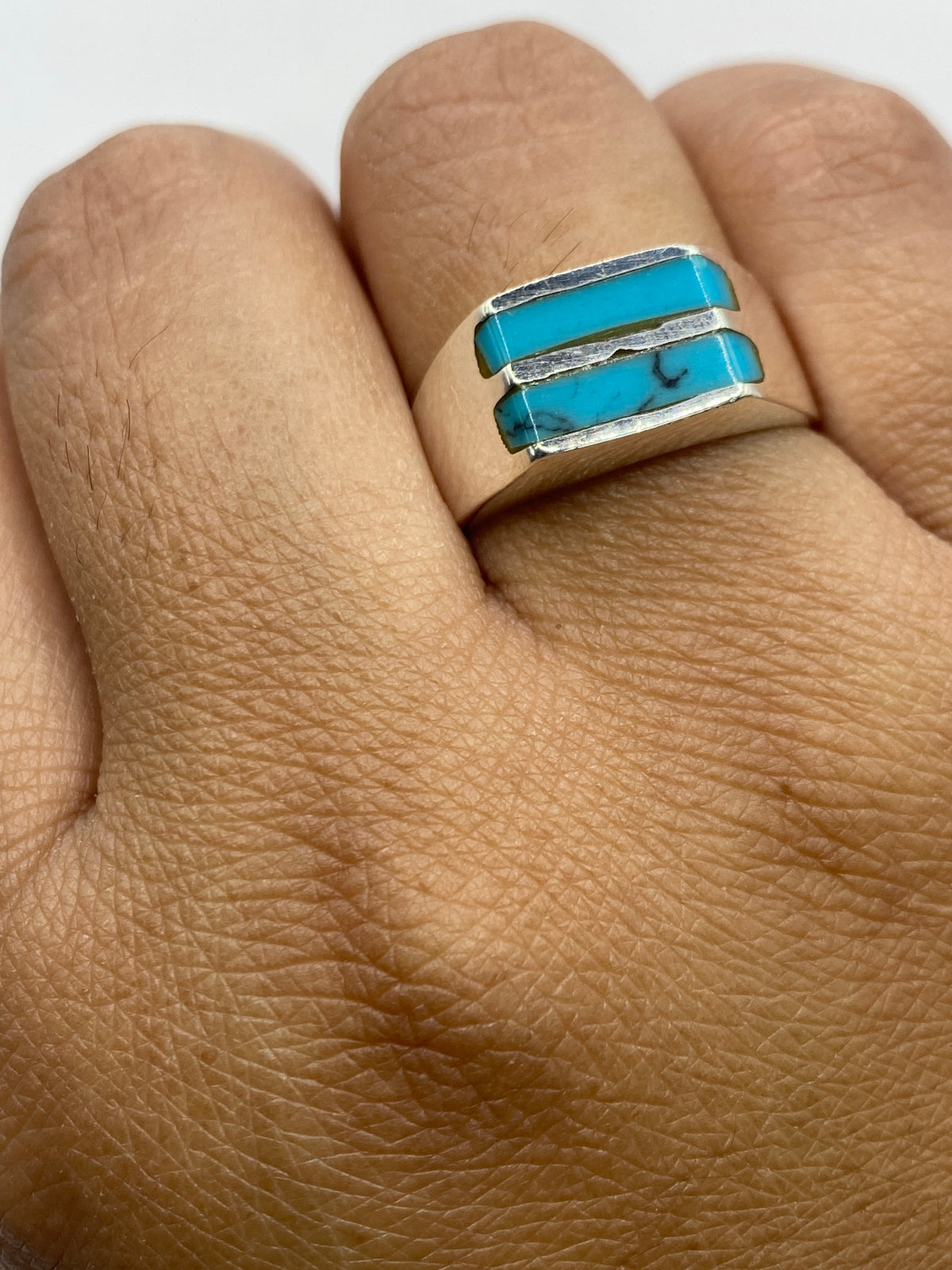 Anillo de Plata con Turquesa Azul — Taxco 925 — foto 6