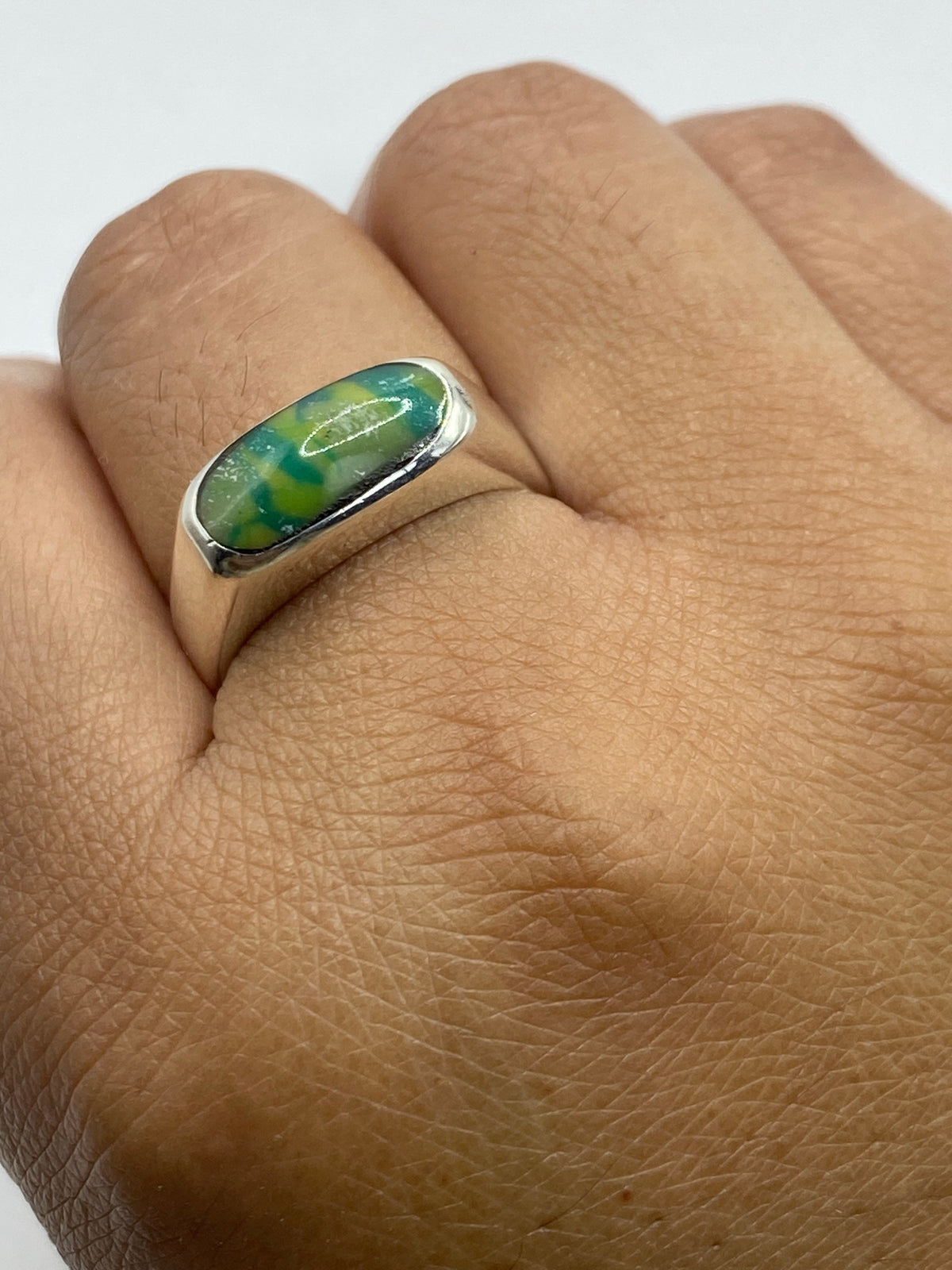 Anillo de Plata con Turquesa Africana Multicolor — Taxco 925 — foto 6