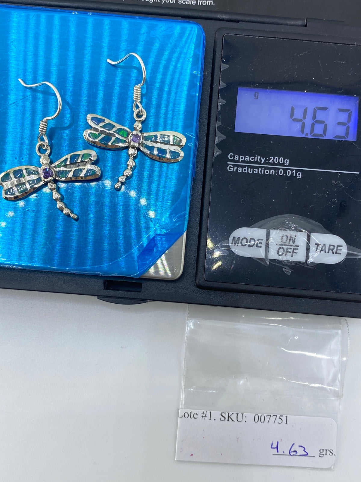 Aretes Libélula de Plata con Ópalo de Fuego — Taxco 950 — foto 6