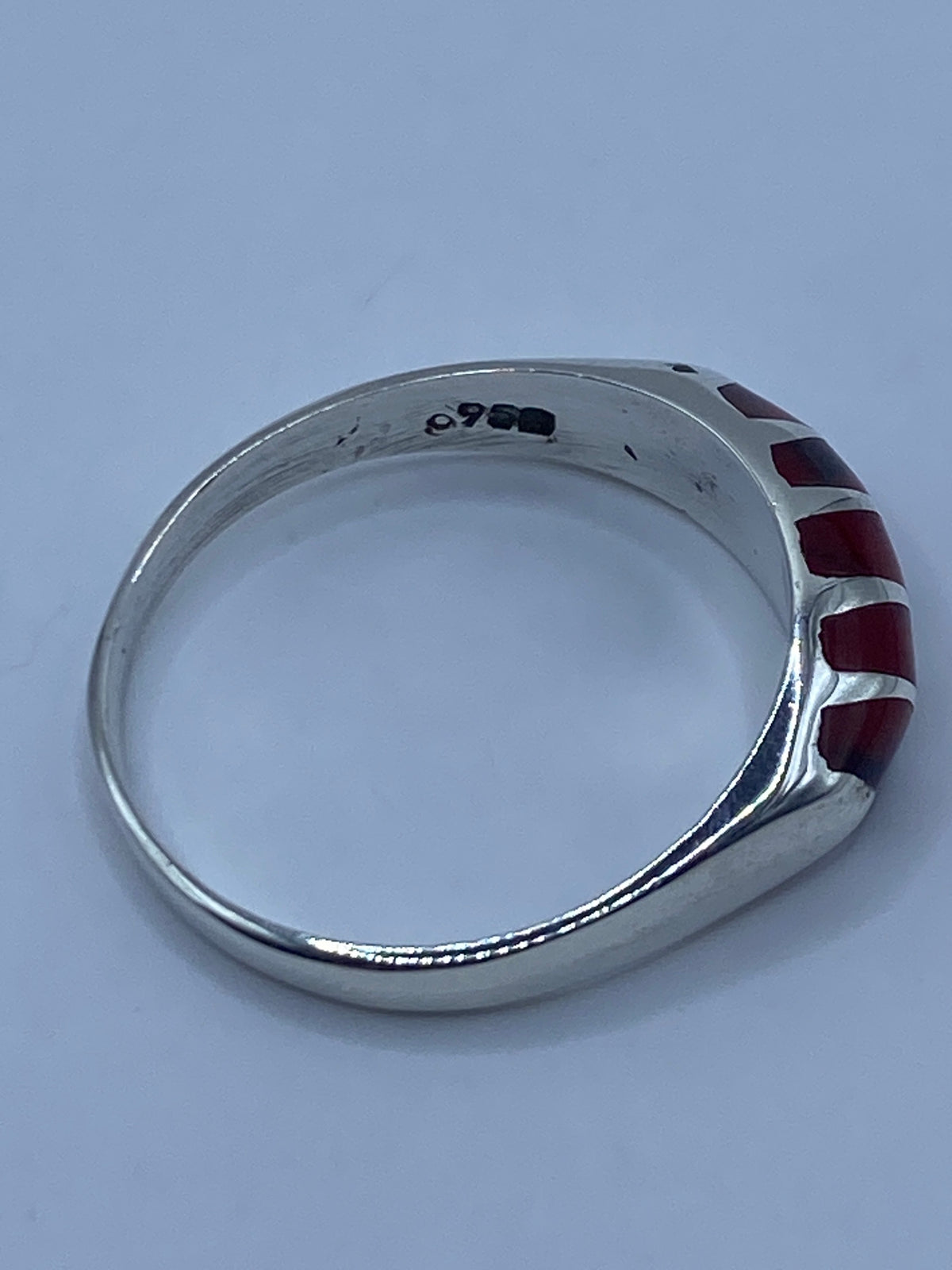 Anillo de Plata 950 con Coral Rojo — Taxco — foto 5