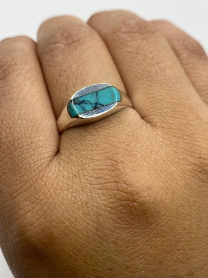 Anillo de Plata con Turquesa Azul Cielo — Taxco 925 — foto 6