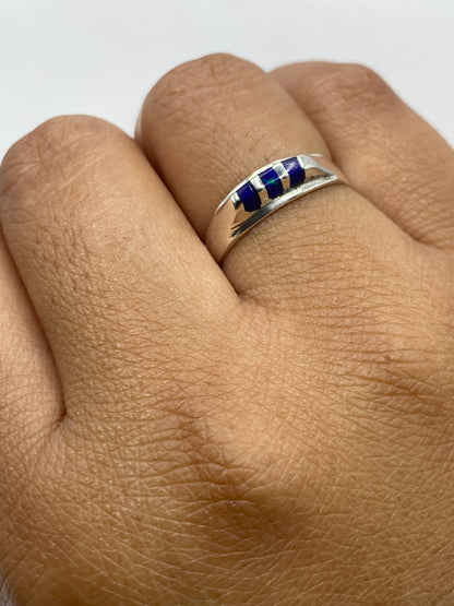 Anillo de Plata 925 Minimalista con Piedra Azul — Taxco — foto 6