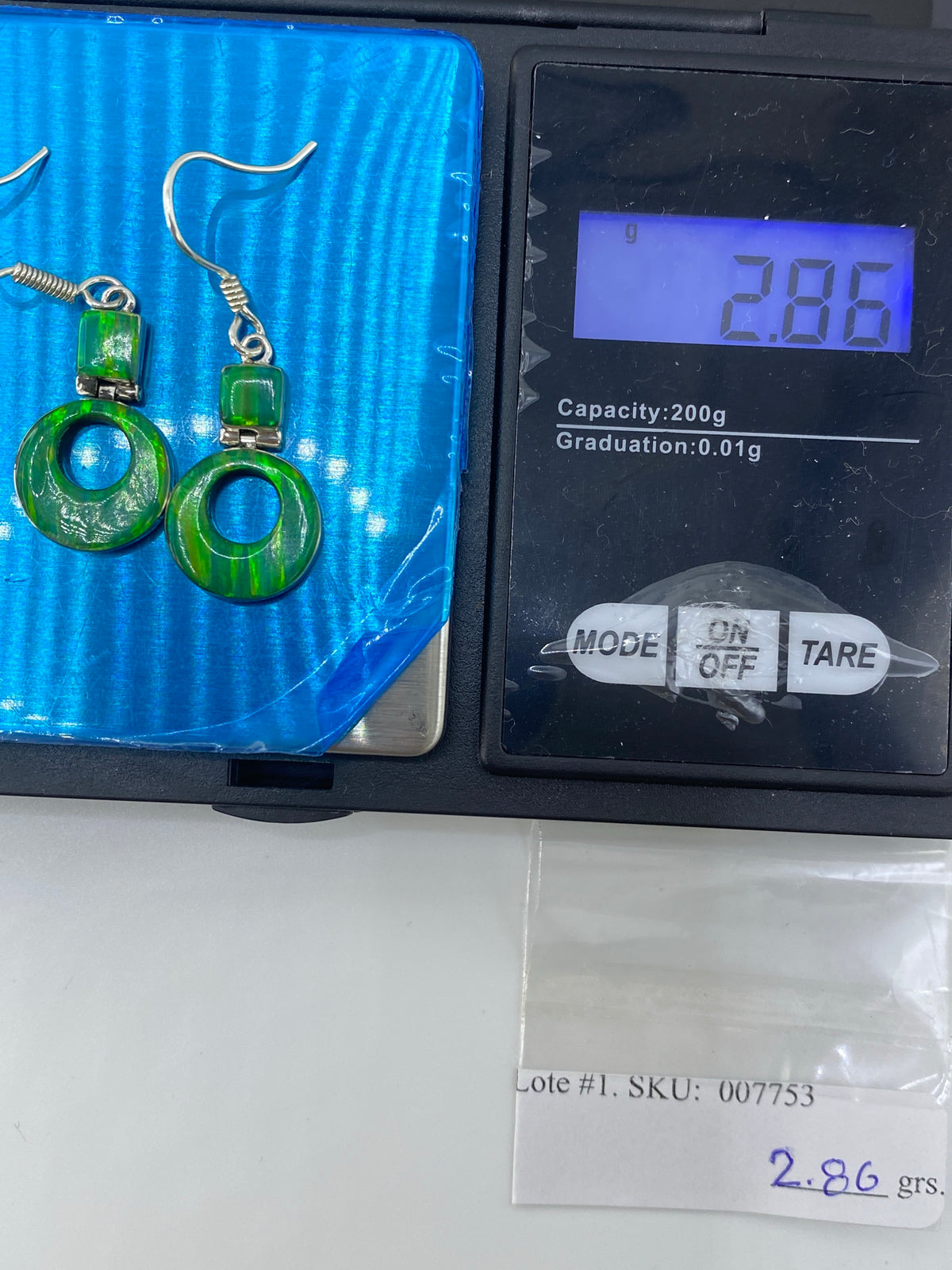 Aretes de Plata con Ópalo de Fuego Verde — Taxco 950 — foto 6