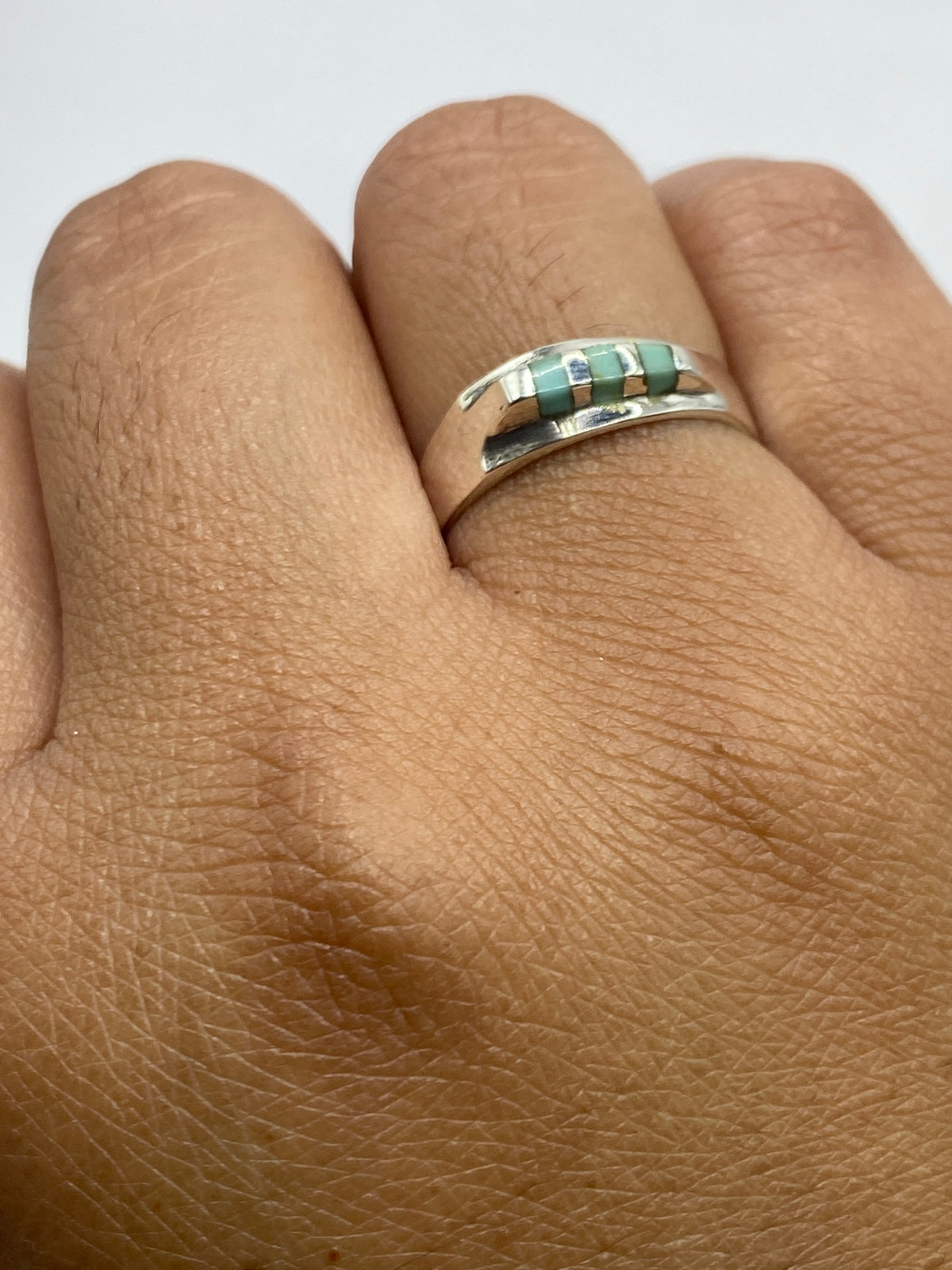 Anillo de Plata Turquesa Azul Cielo — Taxco 925 — foto 7
