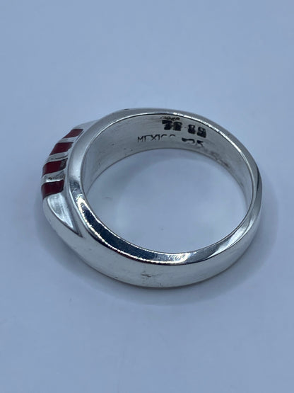 Anillo de Plata con Coral Rojo — Taxco 925 — foto 5