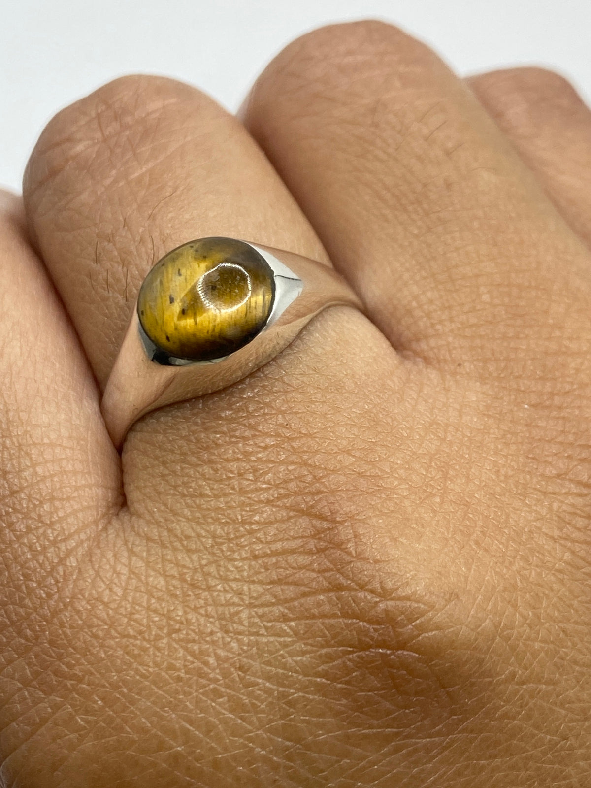 Anillo de Plata Ojo de Tigre Café — Taxco 925 — foto 6
