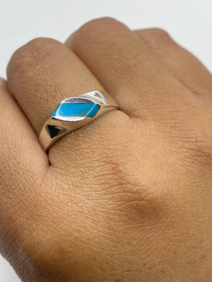 Anillo de Plata Turquesa Azul Cielo — Taxco 925 — foto 6