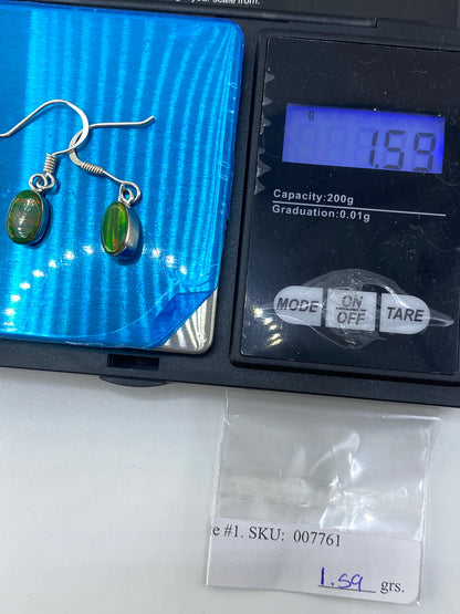 Aretes de Plata con Ópalo de Fuego Verde — Taxco 950 — foto 6
