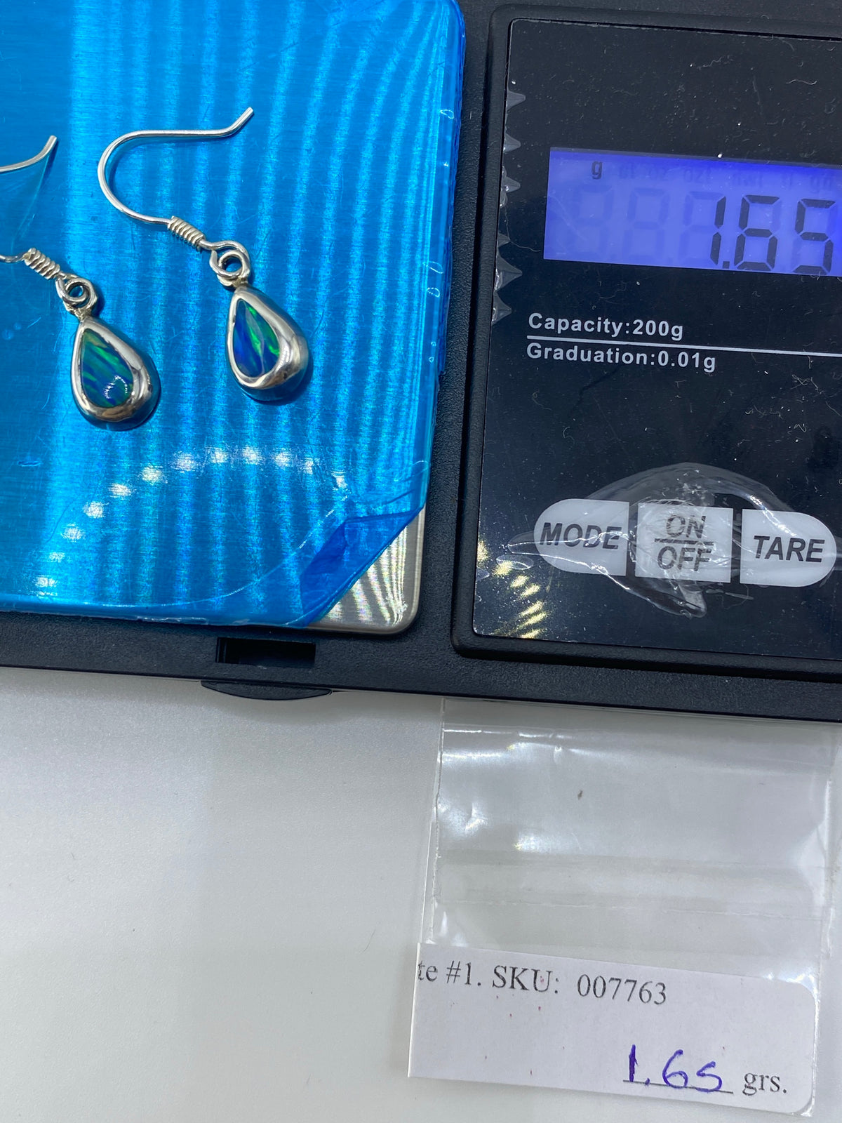Aretes de Plata Ópalo de Fuego Verde Olivo — Taxco 925 — foto 6