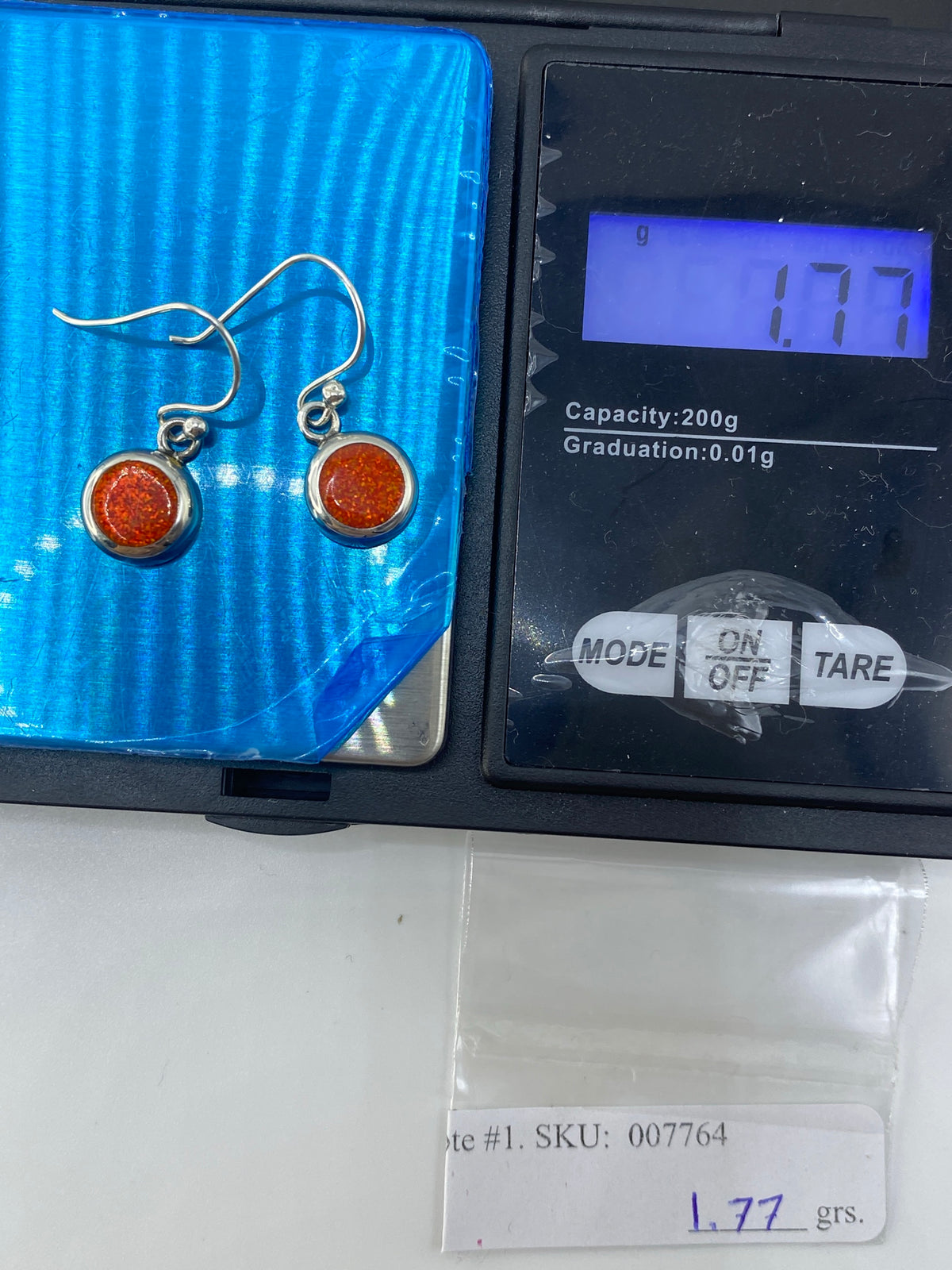 Aretes de Plata 950 con Ópalo de Fuego Naranja — Taxco — foto 6