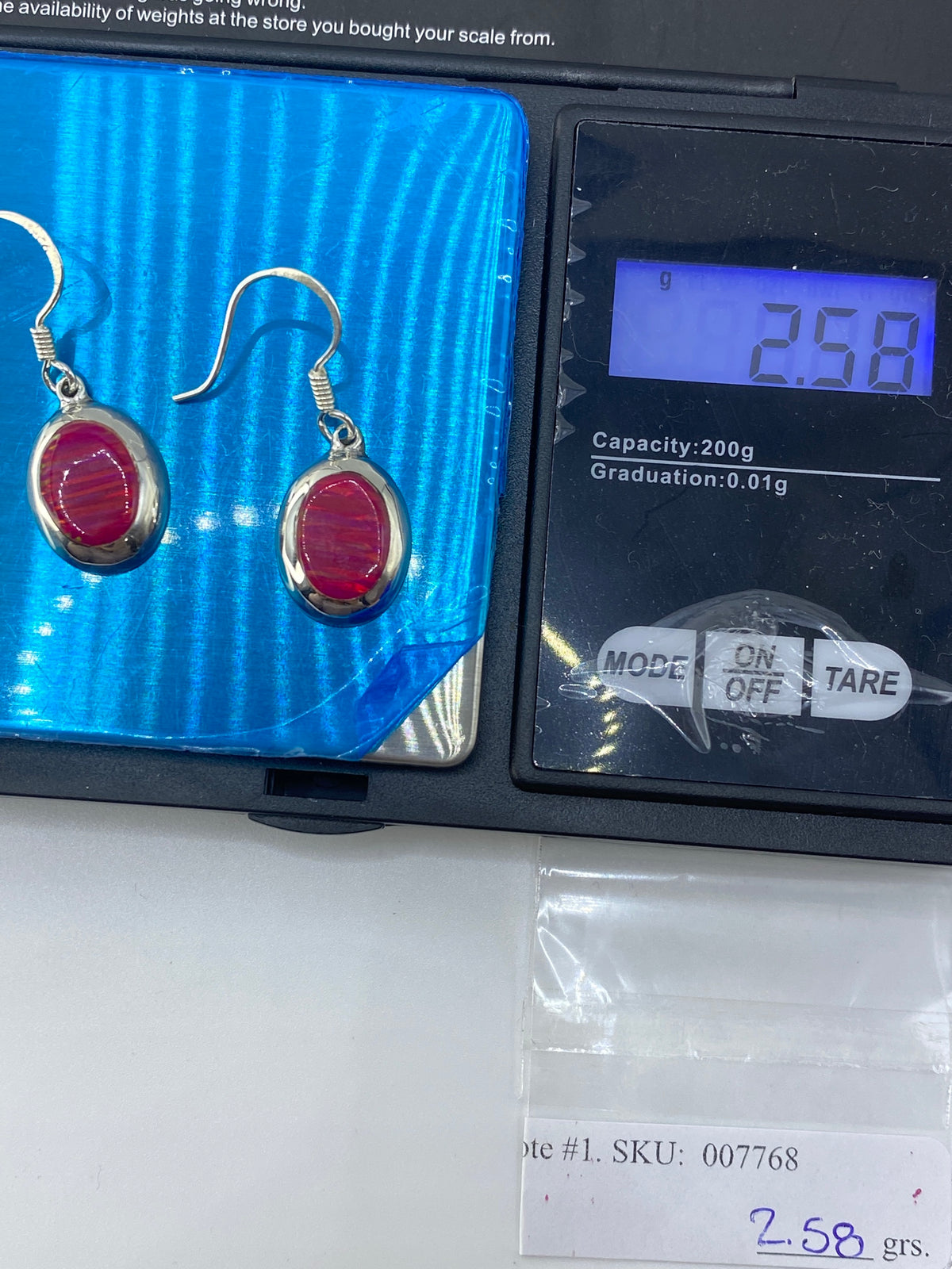 Aretes de Plata con Ópalo de Fuego Rosa — Taxco 925 — foto 6