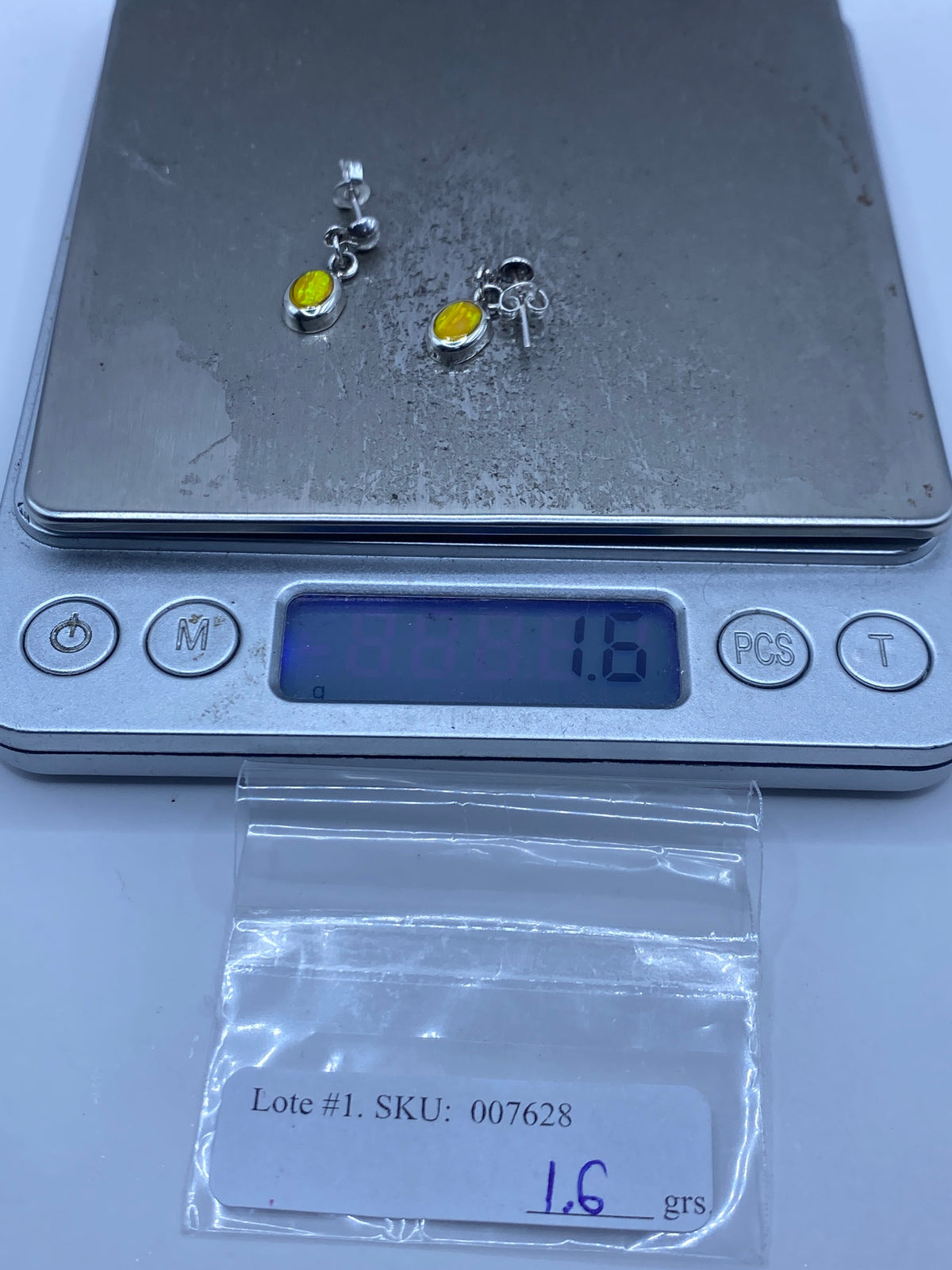 Aretes Ópalo de Fuego Amarillo en Plata 925 — Taxco — foto 6