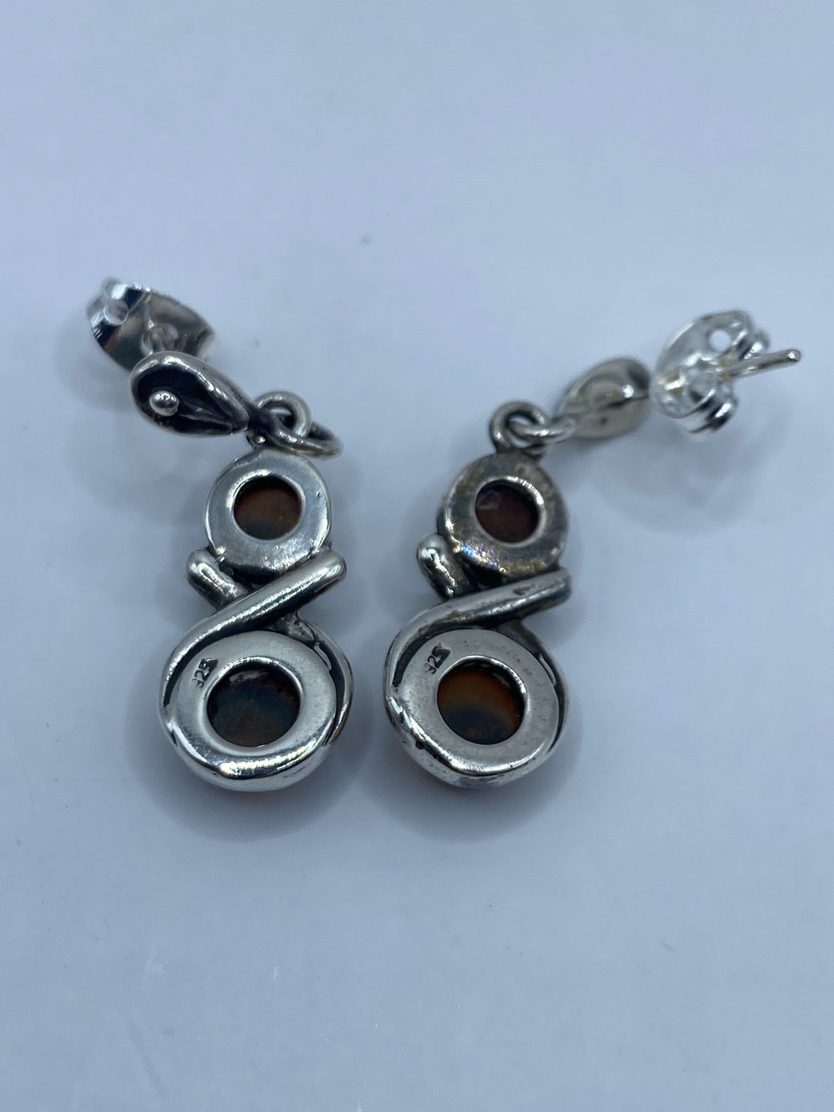 Aretes de Plata con Ámbar Dorado — Taxco 925 — foto 5
