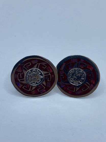 Aretes Ópalo de Fuego Rojo Plata 925 — Taxco — foto 5