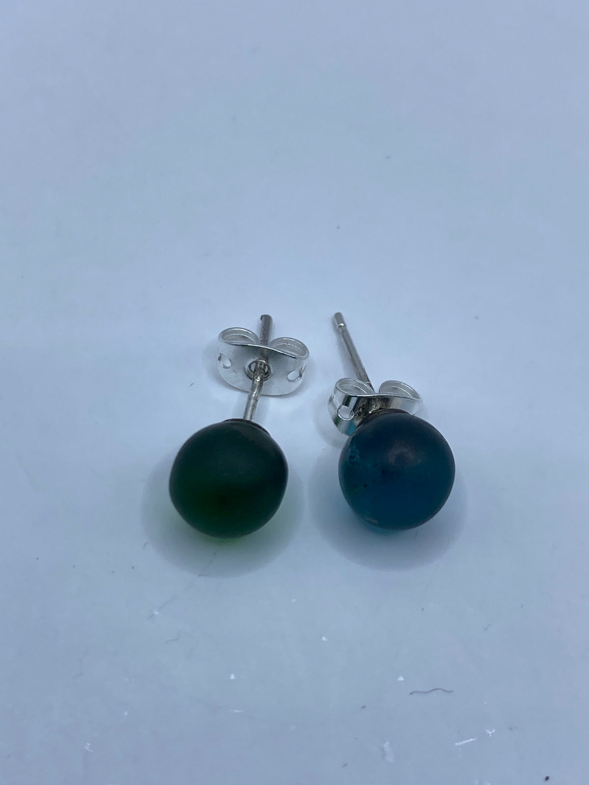 Aretes Plata 925 con Piedra Verde — Minimalistas — foto 5