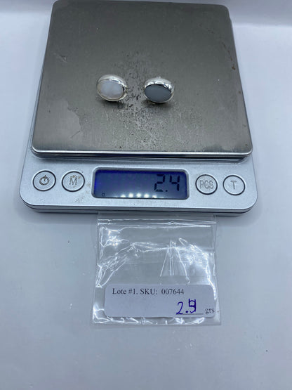 Aretes de Plata con Madre Perla Blanca — Taxco 925 — foto 6