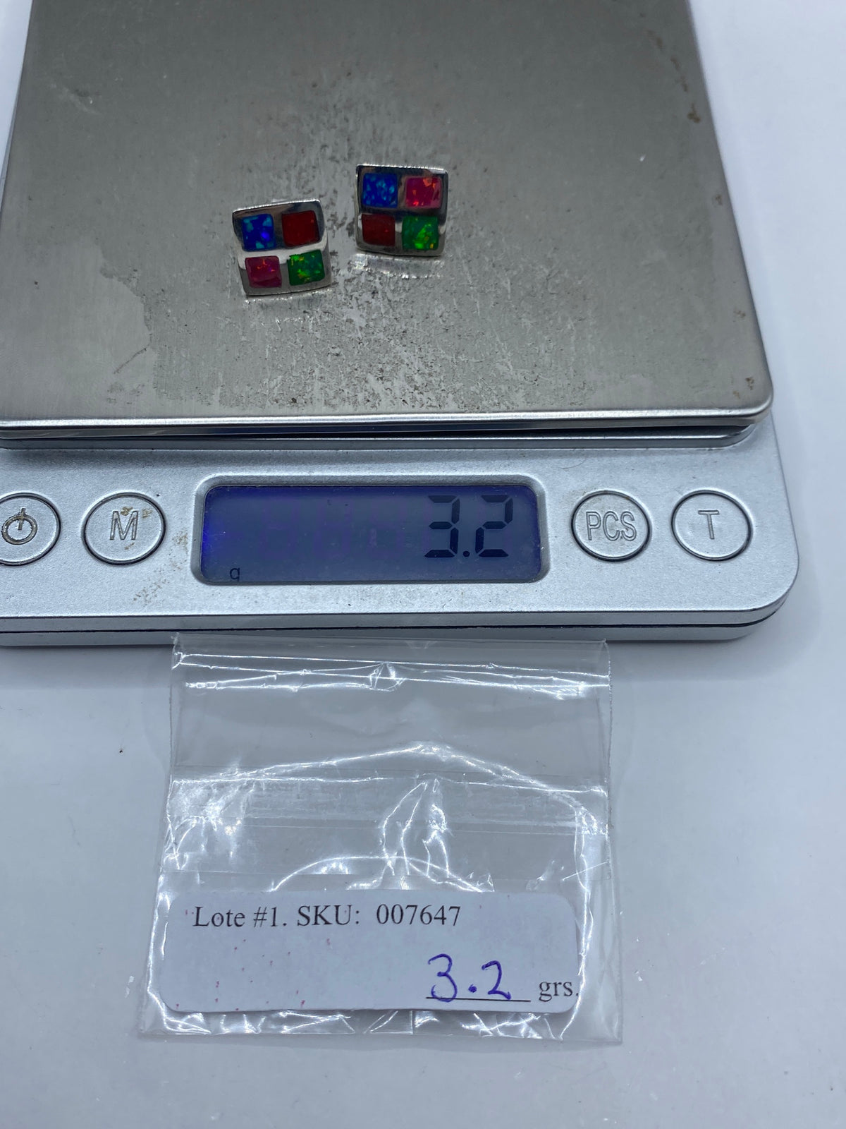 Aretes Plata Ópalo de Fuego Multicolor — Taxco 950 — foto 6