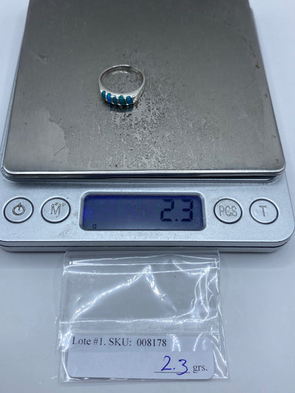 Anillo de Plata con Turquesa Azul Cielo — Taxco 925 — foto 7