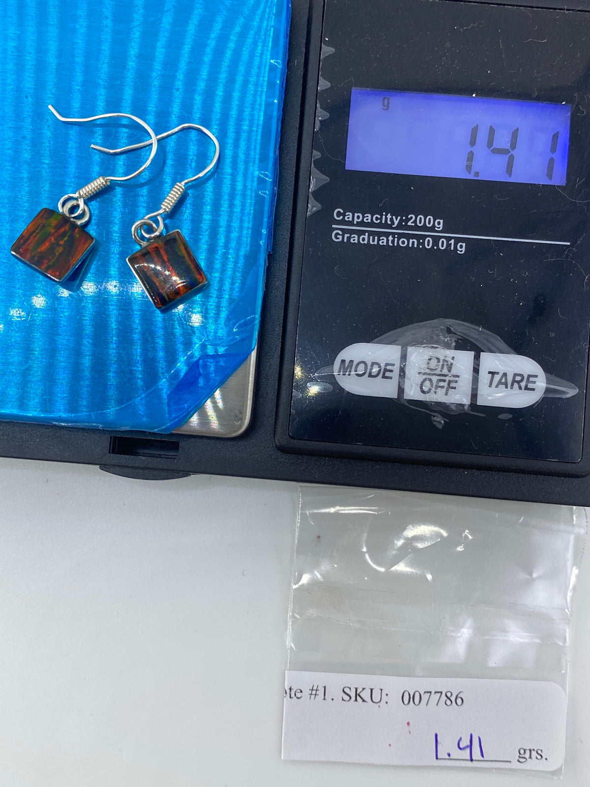 Aretes de Plata 925 con Ópalo de Fuego Multicolor — foto 6