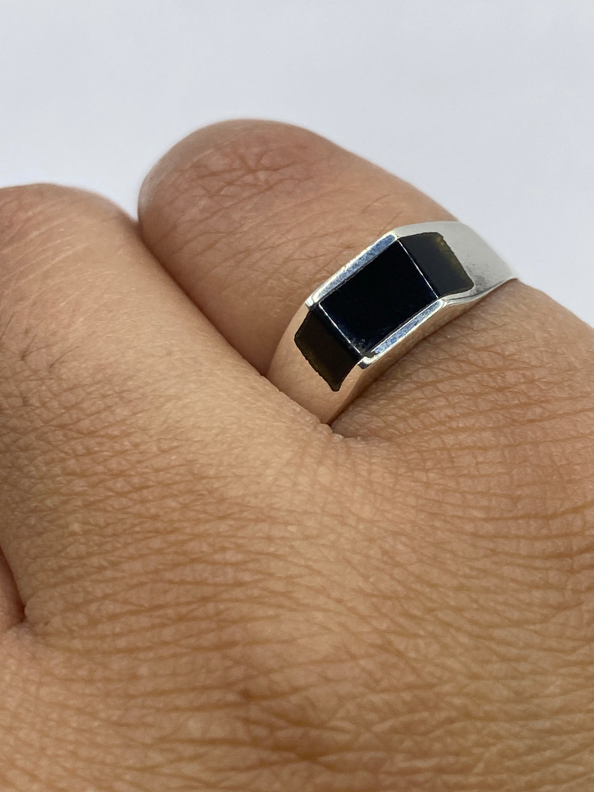 Anillo de Plata con Ónix Negro Geométrico — Taxco 925 — foto 6