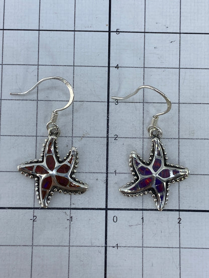 Gancho de plata 950 en los aretes de ópalo de fuego