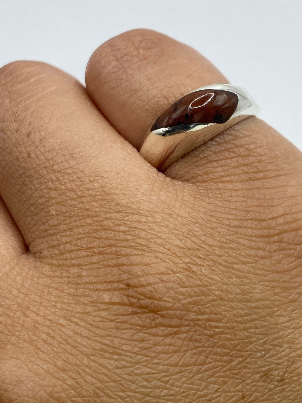 Anillo de Plata Solitario con Piedra Cafe — Taxco 925 — foto 6