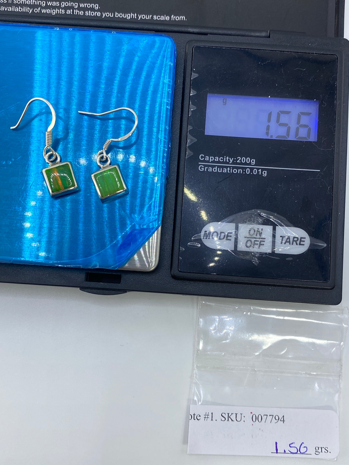 Aretes de Plata con Ópalo de Fuego Verde — Taxco 925 — foto 6