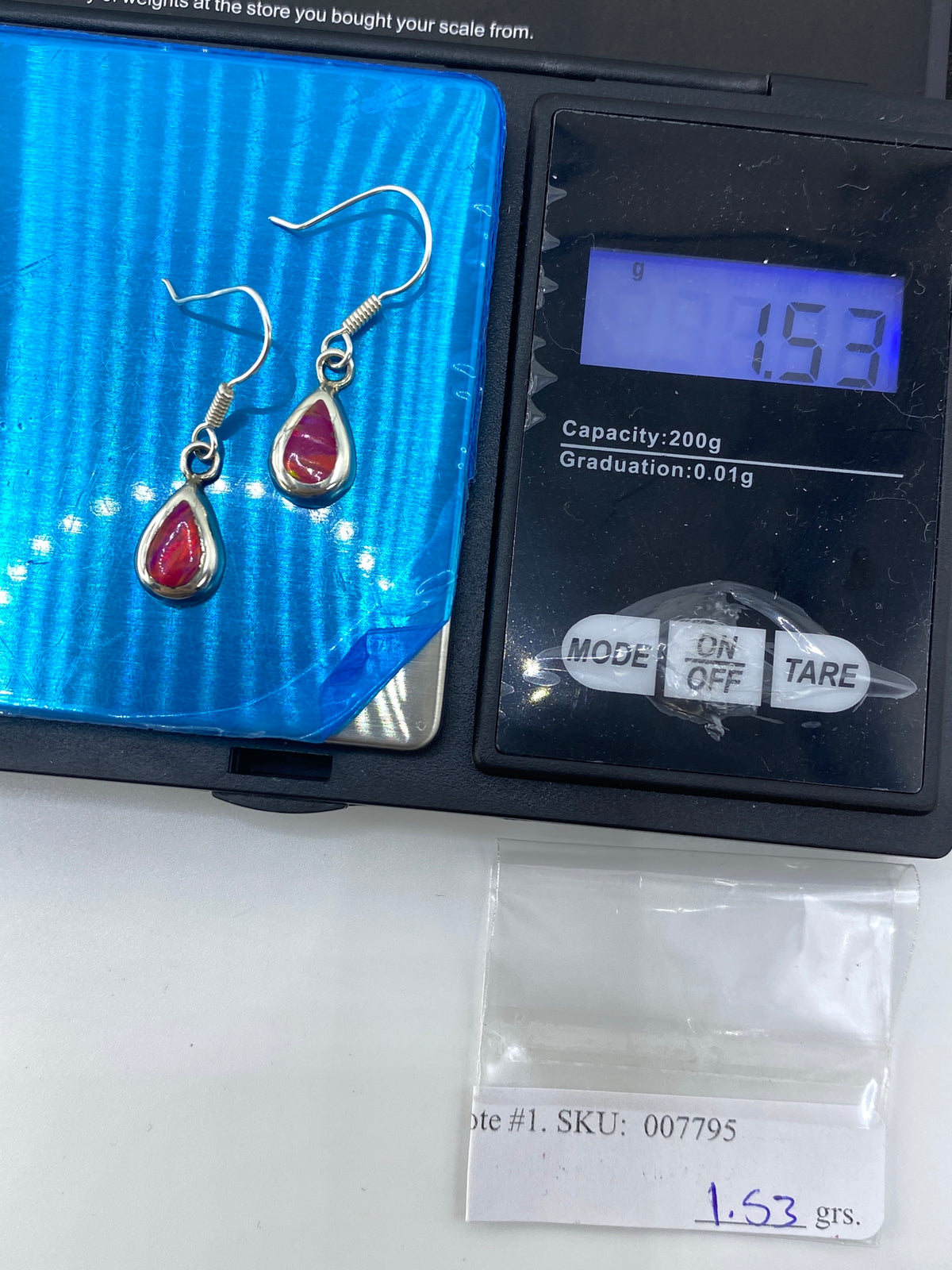 Aretes de Plata con Ópalo de Fuego Rosa — Taxco 925 — foto 6