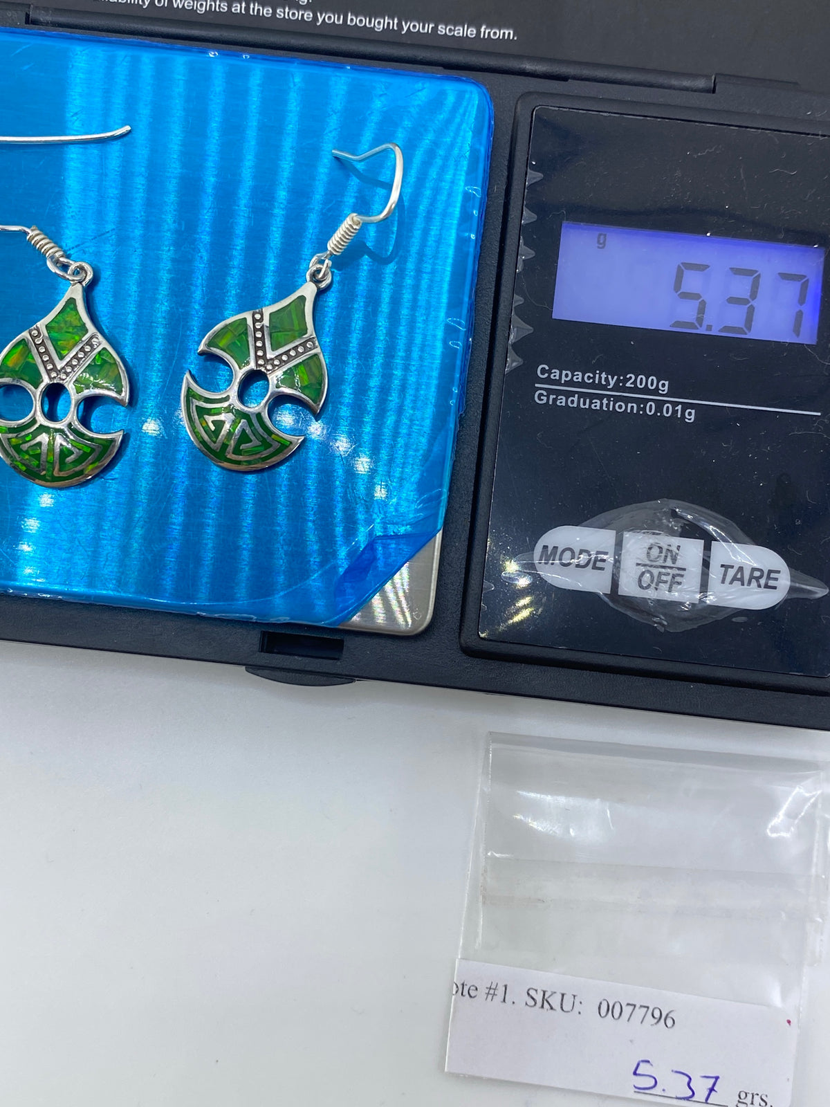 Aretes Prehispánicos de Plata con Ópalo de Fuego — Taxco 950 — foto 6