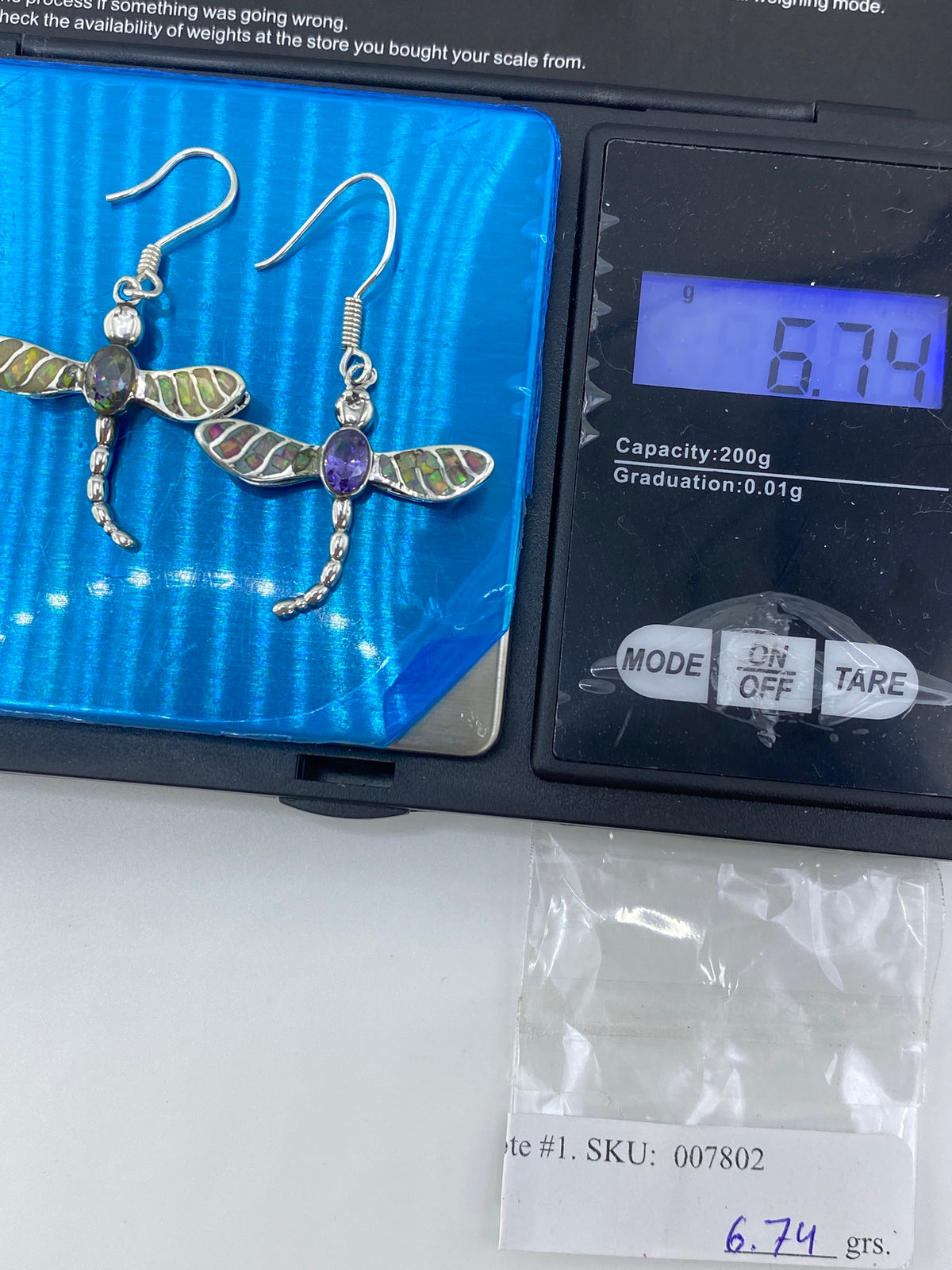Aretes Libélula Plata 950 Ópalo de Fuego y Circonia — foto 6