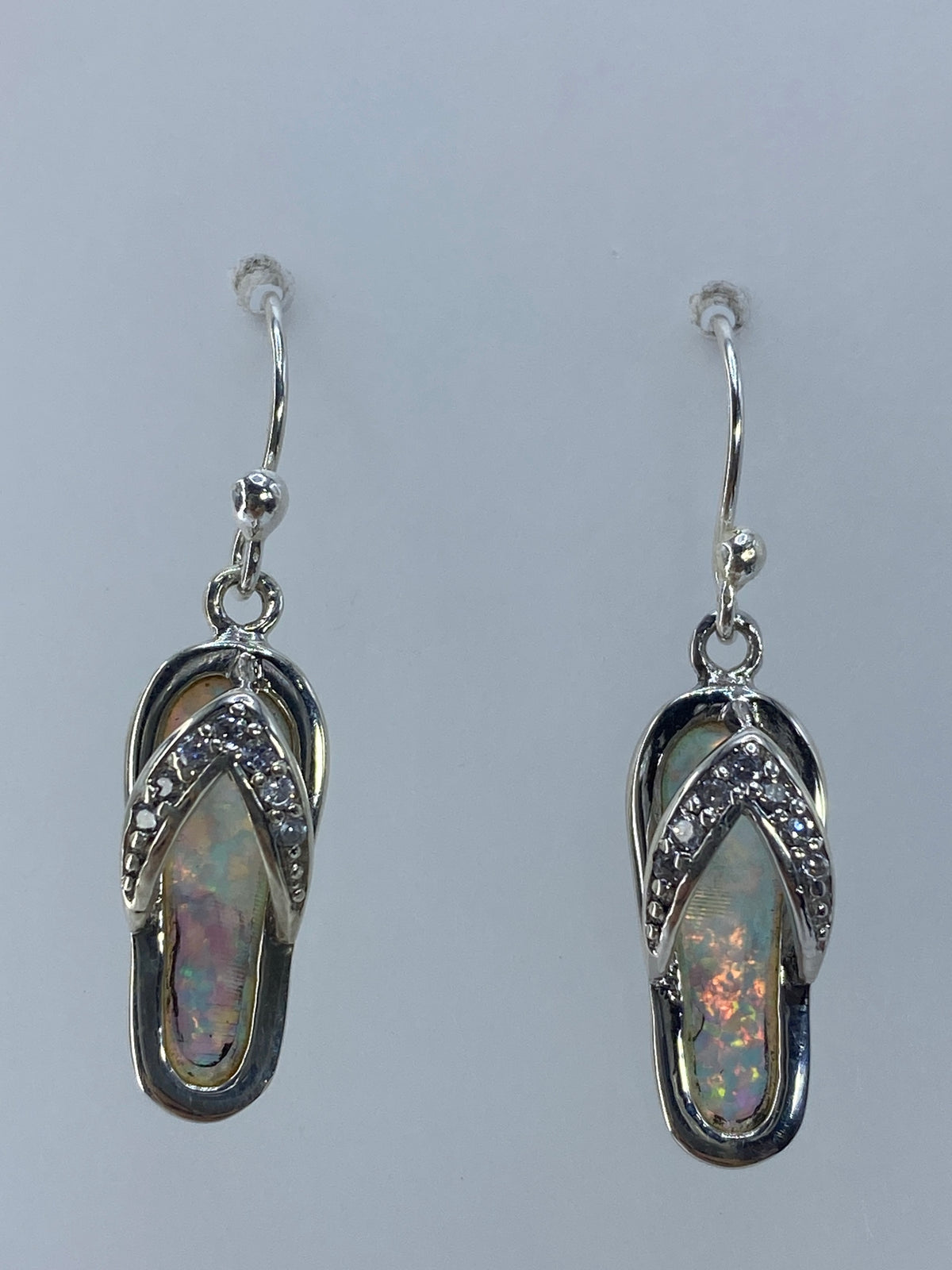 Par de aretes de plata 925 con ópalo de fuego multicolor de 3.1 cm, destellos verdes y naranjas