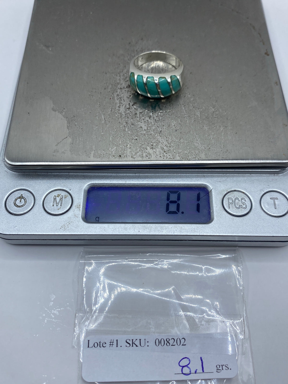 Anillo de Plata con Turquesa Azul Cielo — Taxco 925 — foto 7