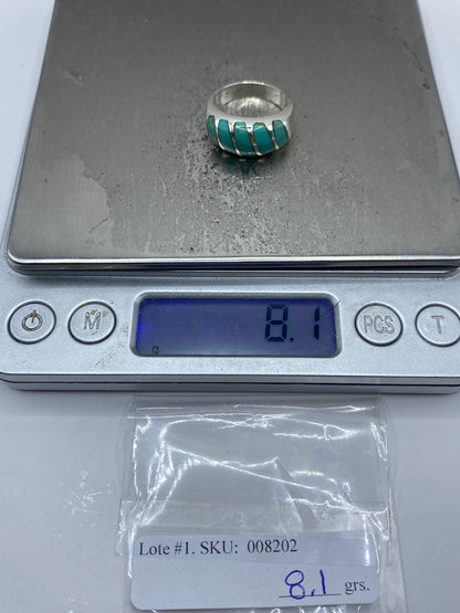 Anillo de Plata con Turquesa Azul Cielo — Taxco 925 — foto 7
