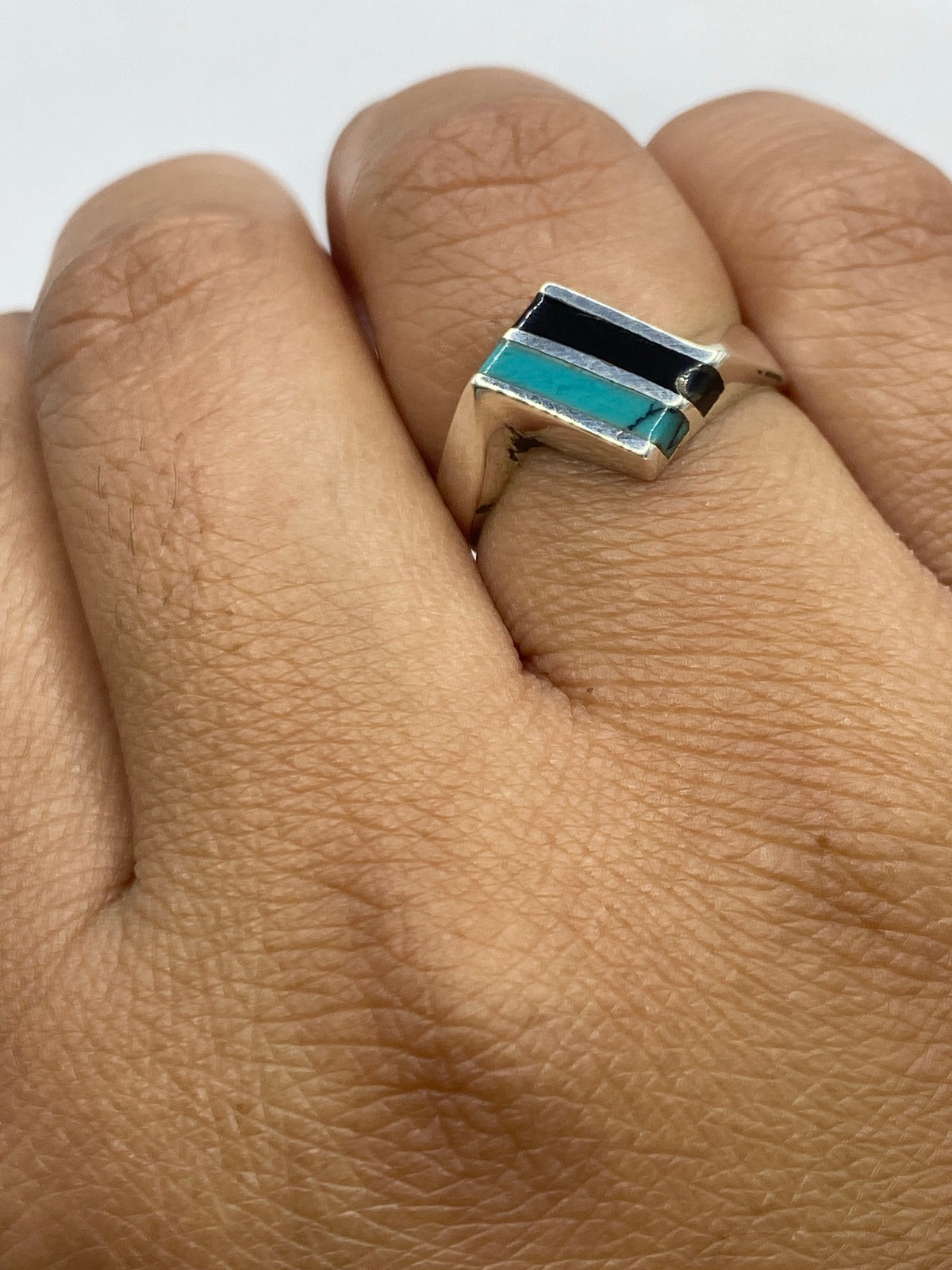 Anillo de Plata Turquesa y Ónix — Taxco 925 — foto 6