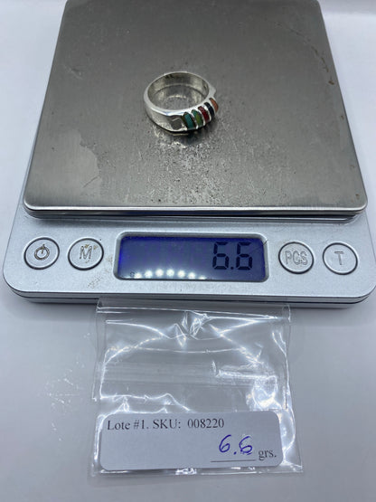 Anillo de Plata con Turquesa, Coral y Ónix — Taxco 925 — foto 7