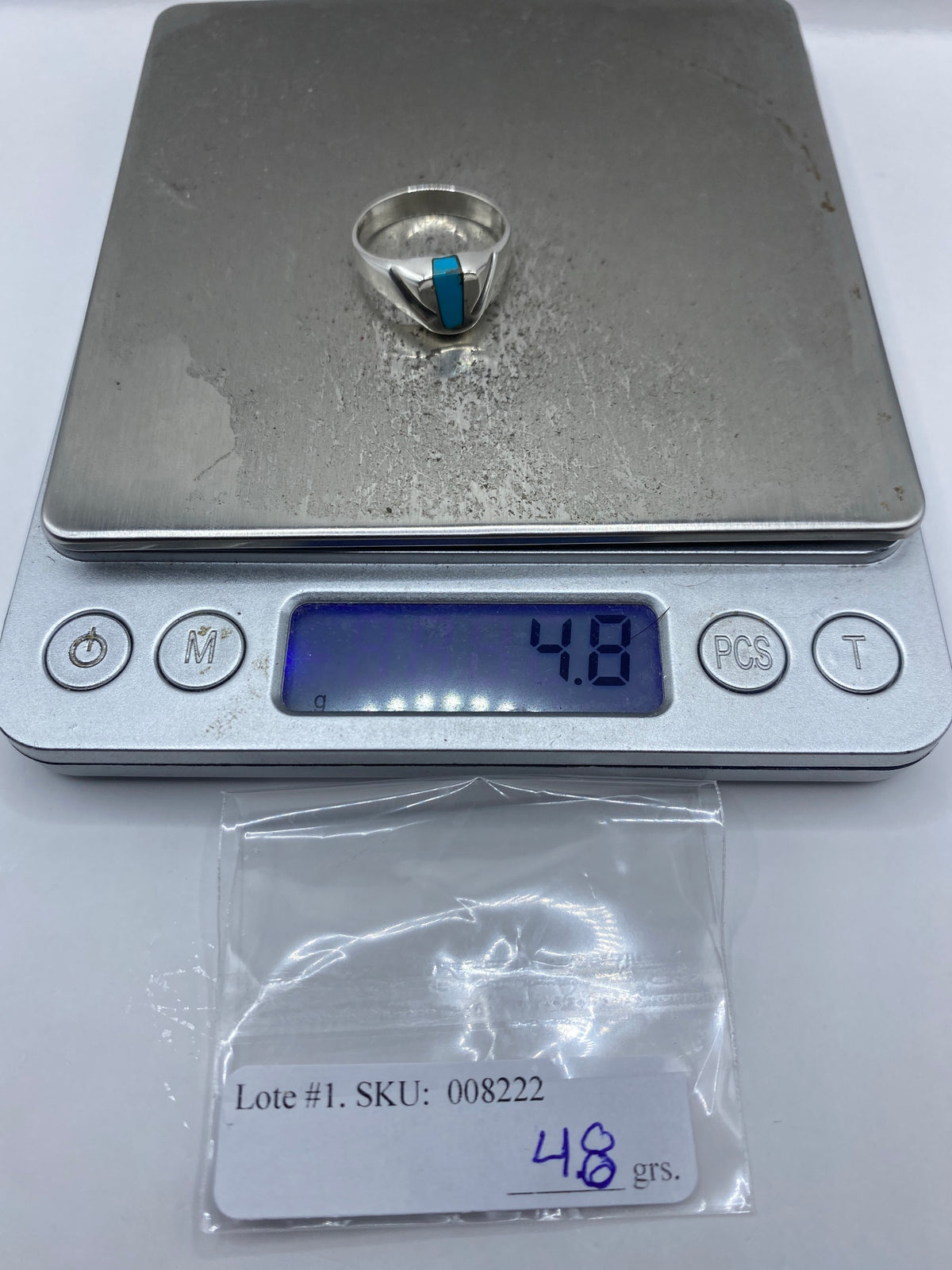 Anillo de Plata con Turquesa Azul Cielo — Taxco 925 — foto 7