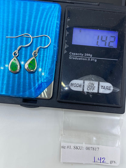 Aretes de Plata con Ópalo de Fuego Verde — Taxco 950 — foto 6