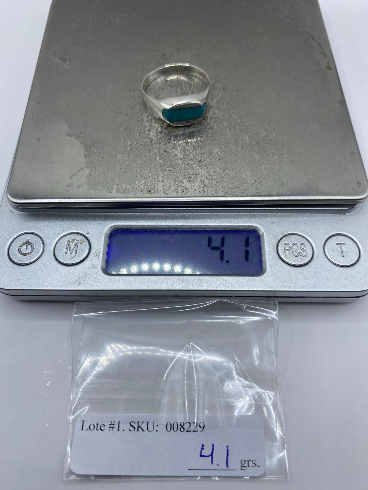 Anillo de Plata con Turquesa Azul Cielo — Taxco 925 — foto 7